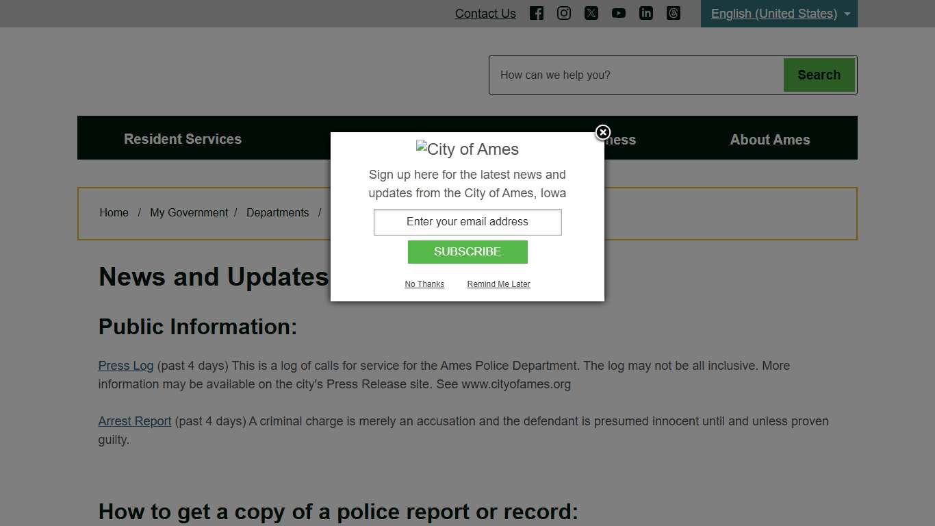 News and Updates - City of Ames, Iowa